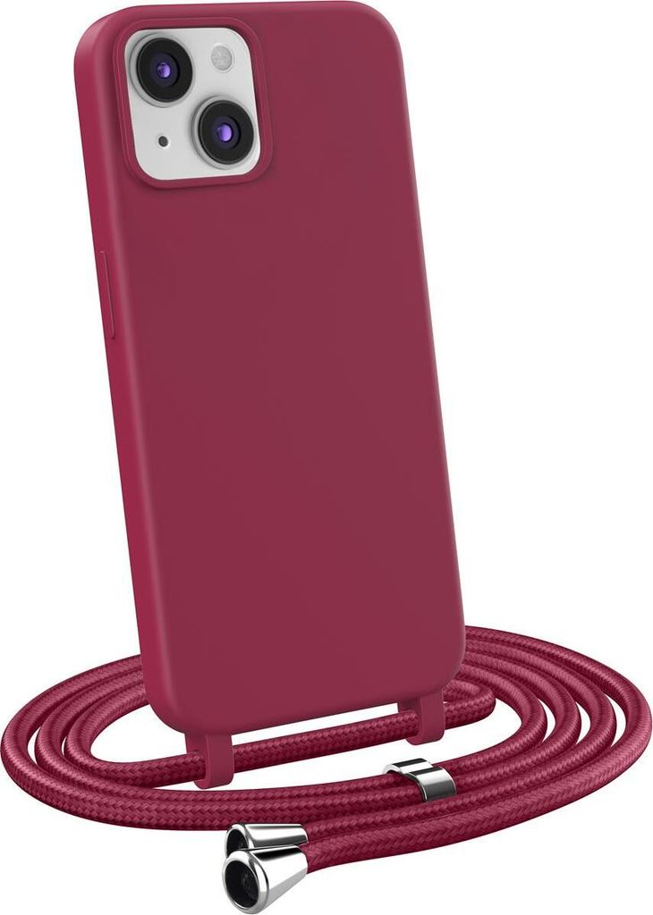Handykette für Apple iPhone 13 - Handyhülle mit Schnur Cover in Bordeaux