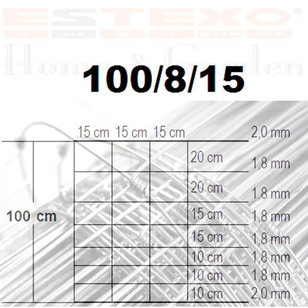 Weidezaun Knotengeflecht Wildzaun 100/8/15 Draht Zaun 50 m Produktbild 