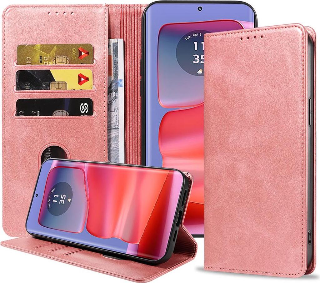 Geeignet für Motorola Edge 50 Pro Handytasche Kunstleder mit Magnetverschluss und Kartenhalter Bookcase mit Klappe - Wallet Case mit Kartenfach - ...