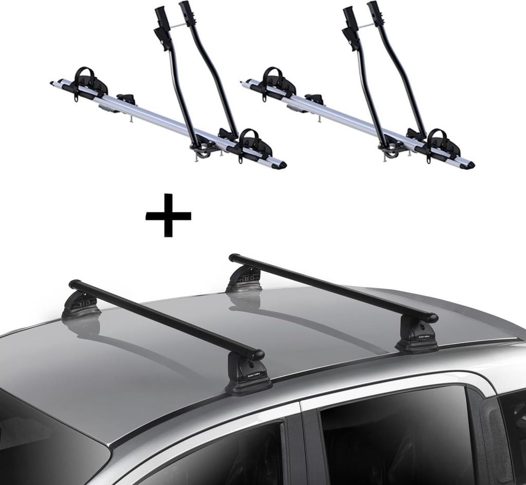 2x Fahrradträger SAGITTAR + Dachträger VDP EVO Stahl kompatibel mit für Mazda 5 (CR-CW) 5 Türer 2005-2015