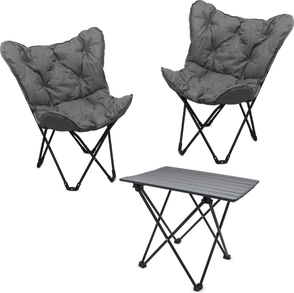 Camping Sitzgruppe mit Alu Klapptisch inklusive 2x Tasche - Produktbild 