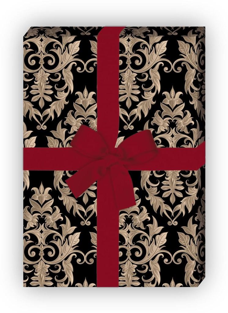 Elegantes Geschenkpapier mit feierlichem Damast Muster, Produktbild 