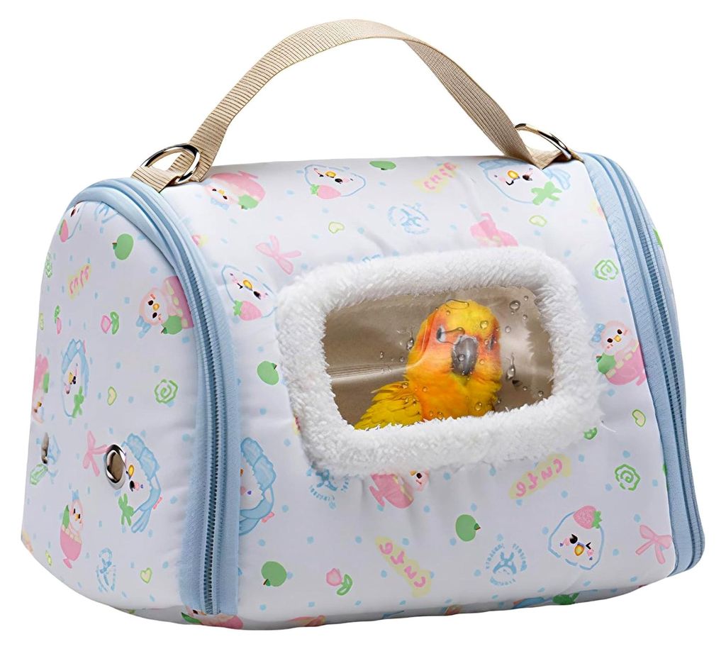 Vogel-Reisetasche, Papageienbox mit Fenster, Reise-Vogelkäfig für Lovebirds, Graupapageien, Nymphensittiche, Sittiche und Kanarienvögel, Wandern...
