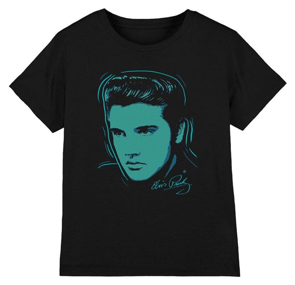 Elvis Presley - "Young Dots" T-Shirt für Kinder TV32981 (152-158) (Schwarz)