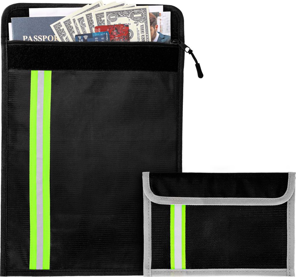 Belle Vous Dokumentenhalter 2er Pack - Feuerfeste Dokumententasche A5 & A4 - Feuerfeste Dokumentenbox für Wertsachen - Feuerfeste Tasche -