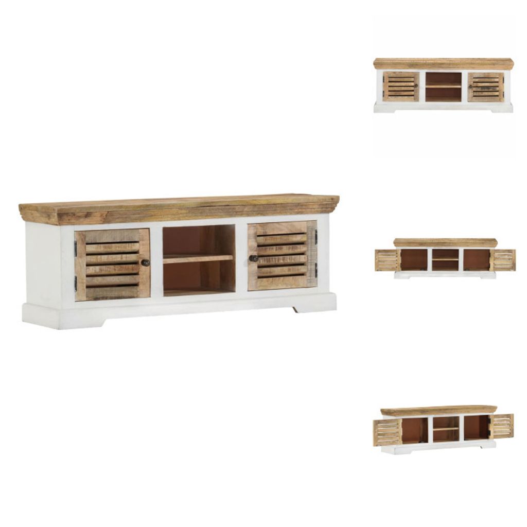vidaXL TV-Schrank 110x30x40 cm Massivholz Mango - TV-Möbel