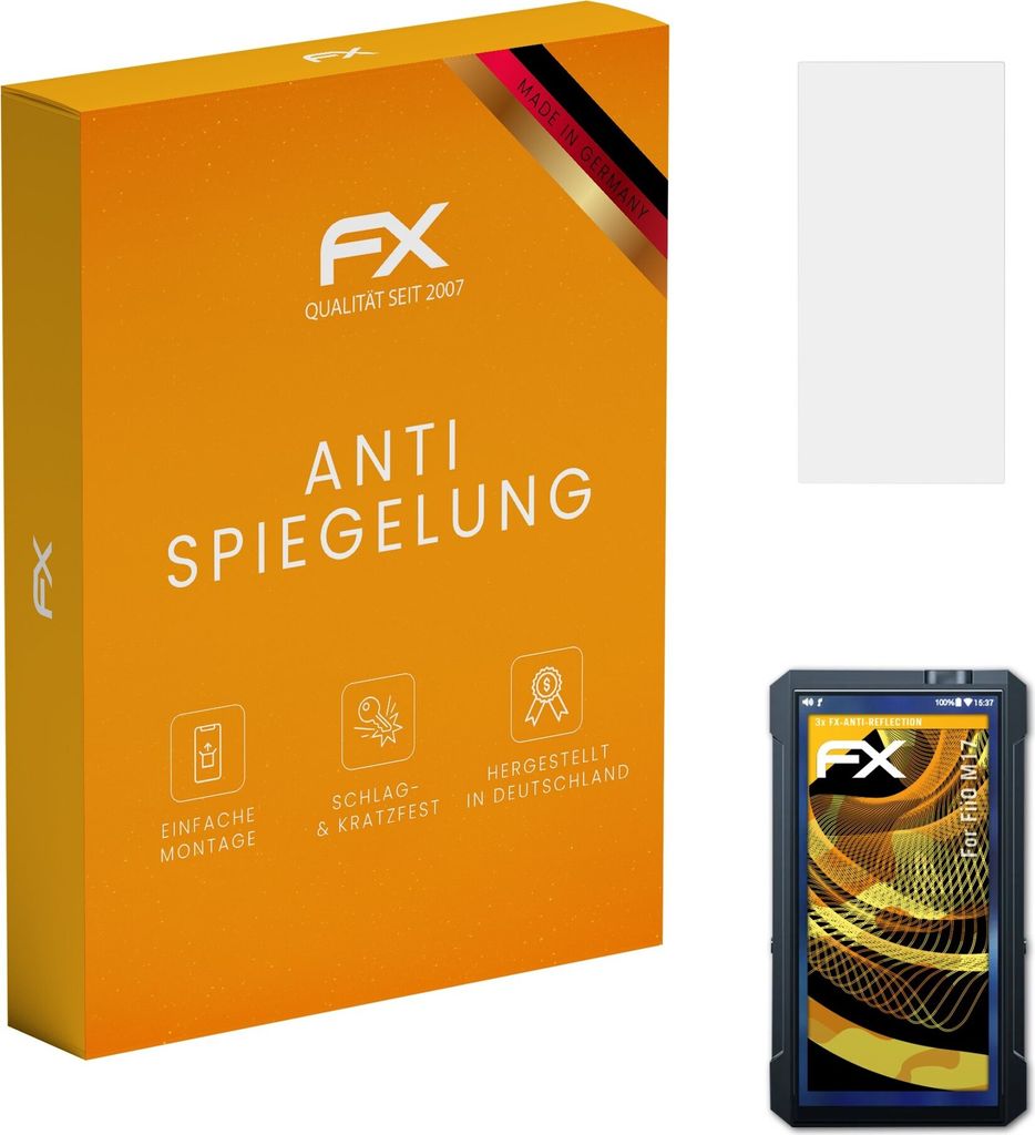 atFoliX FX-Antireflex 3x Schutzfolie kompatibel mit FiiO M17 Displayfolie