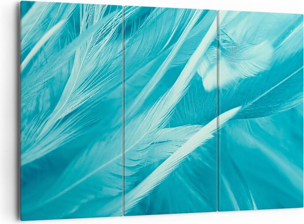 Bild auf Leinwand - Leinwandbild - Feder Vogel Stil modern - 165x110cm - Wand Bild - Wanddeko - Leinwanddruck - Bilder - Kunstdruck - Wanddekoratio...