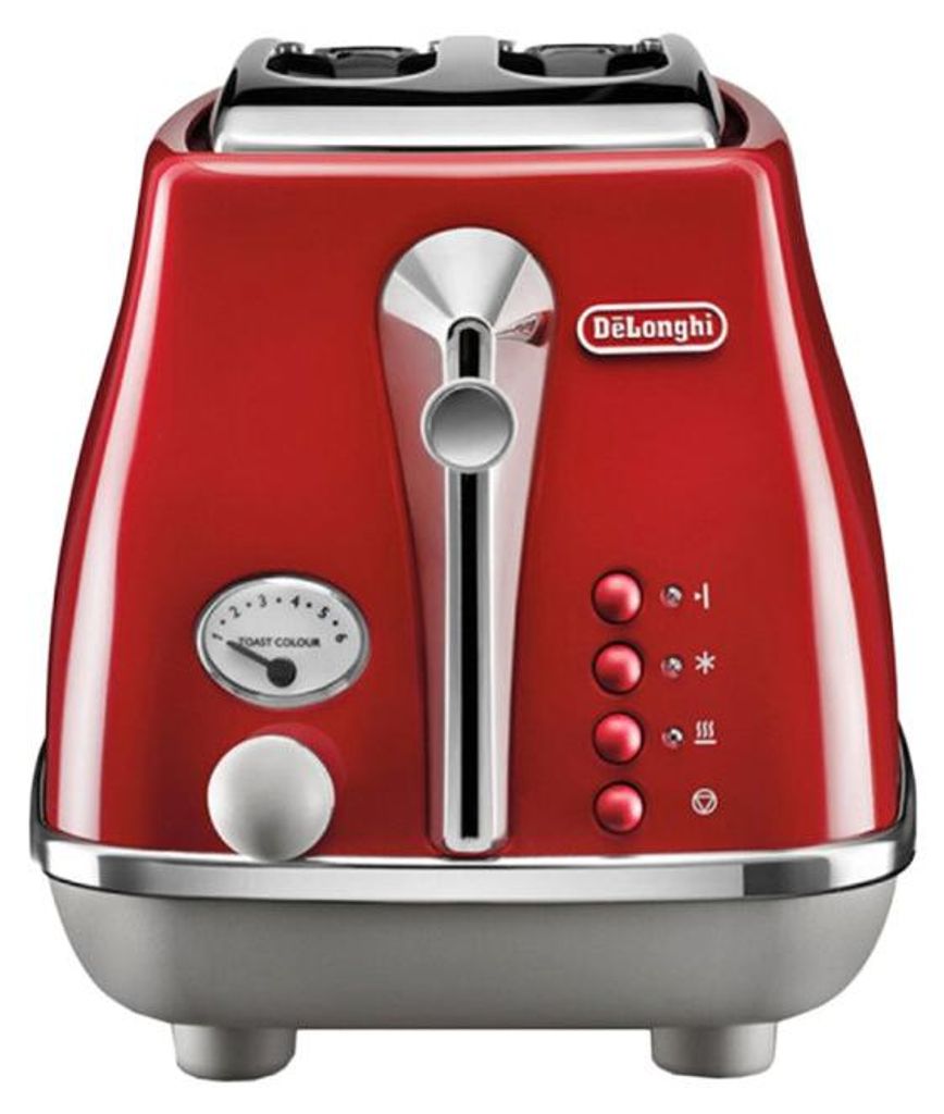 De’Longhi Icona Capitals, 2 Scheibe(n), Rot, Edelstahl, Produktbild 