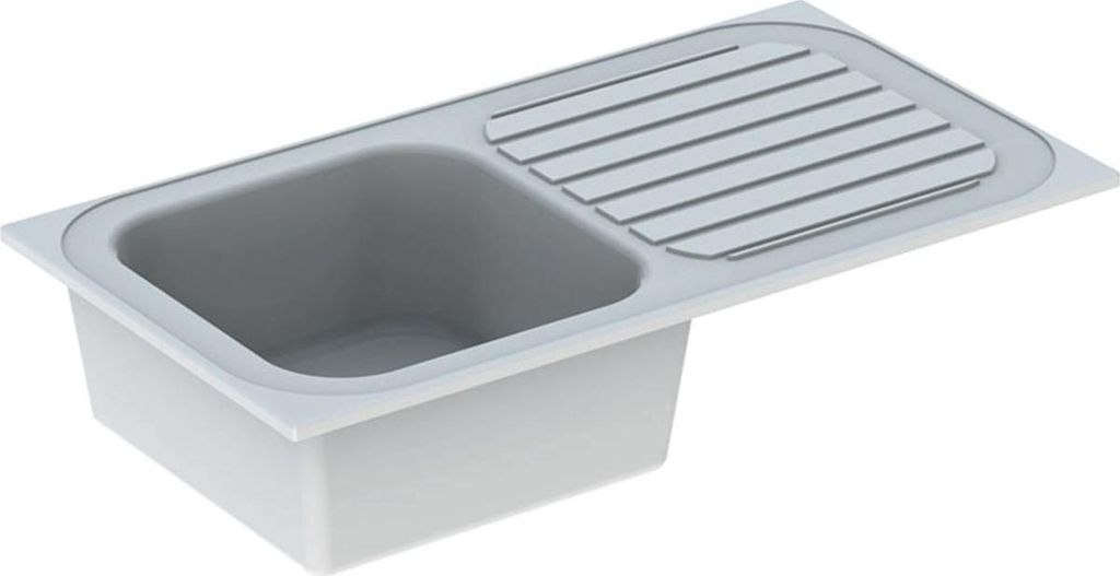 VALLAURIS Keramik-Einbauspüle - 92 x 50 cm - GEBERIT - eine Schüssel - eine Abtropffläche - 00681000000