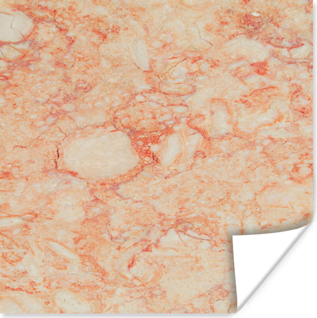 MuchoWow Poster Marmor - Rot - Orange 30x30 cm - Wandposter - Printing