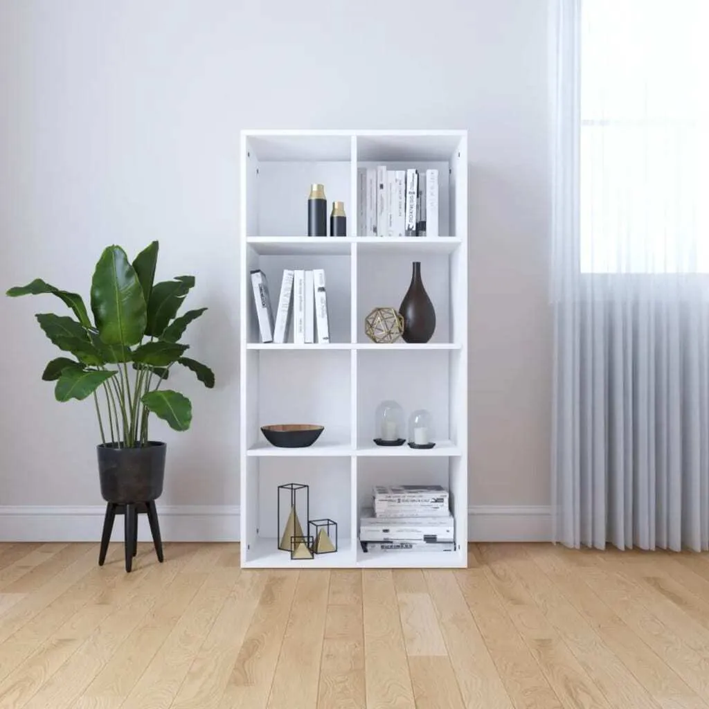 Bibliothèque Buffet Blanc 66x30x130 cm en Bois d'Ingénierie Robuste