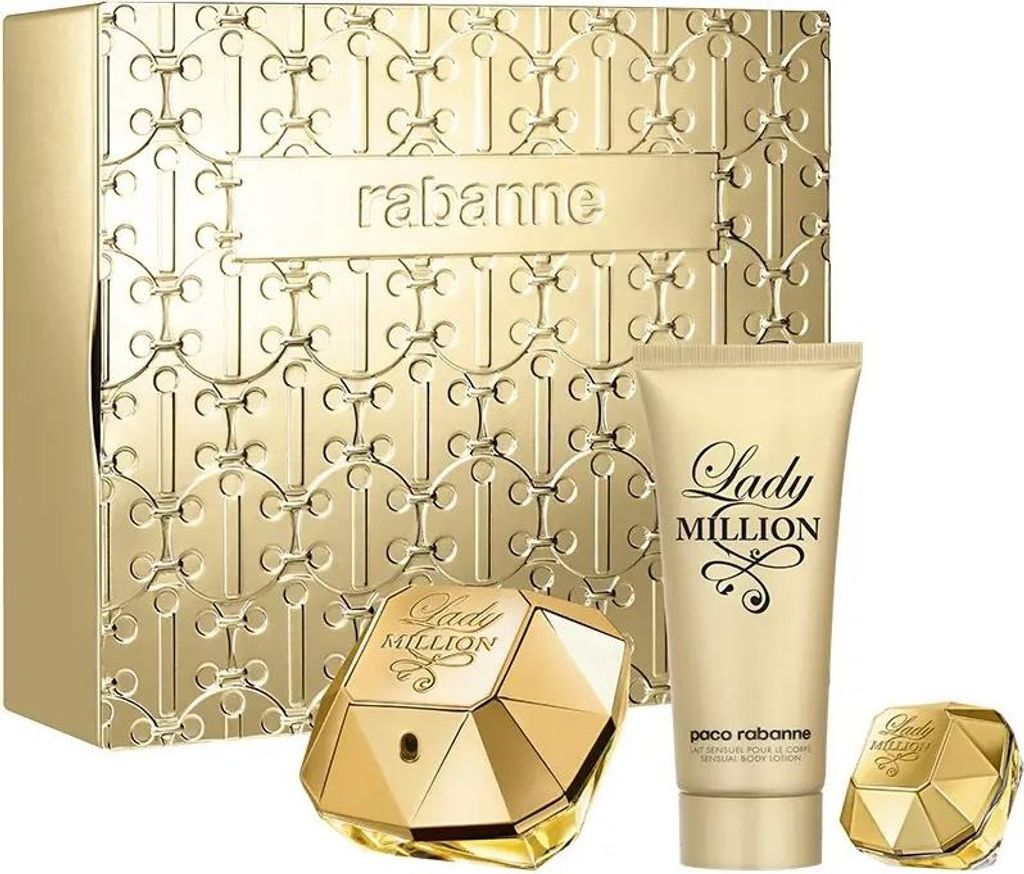 Paco Rabanne Lady Million Eau De Perfume Spray 80ml Set 3 Pieces Christmas 2023