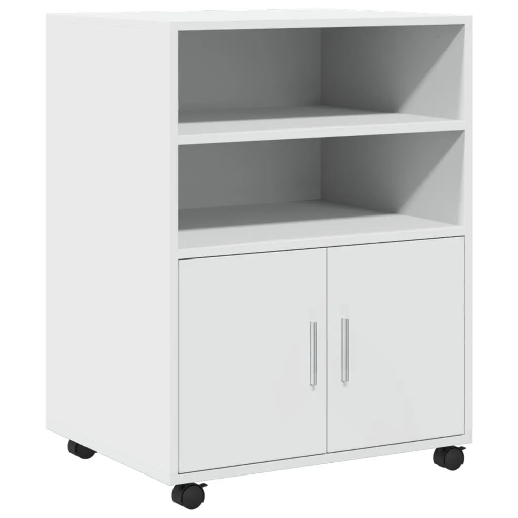 Armadio a rotelle bianco 60x48x81 cm vidaXL - Mobiletto Multiuso - 1