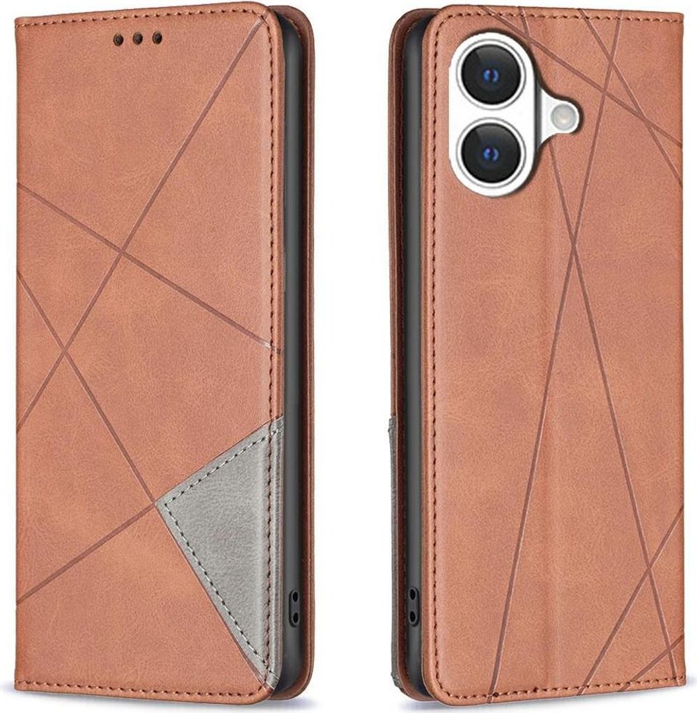 Mobigear Rhombus Slim iPhone 17 Hülle Klapphülle - Braun