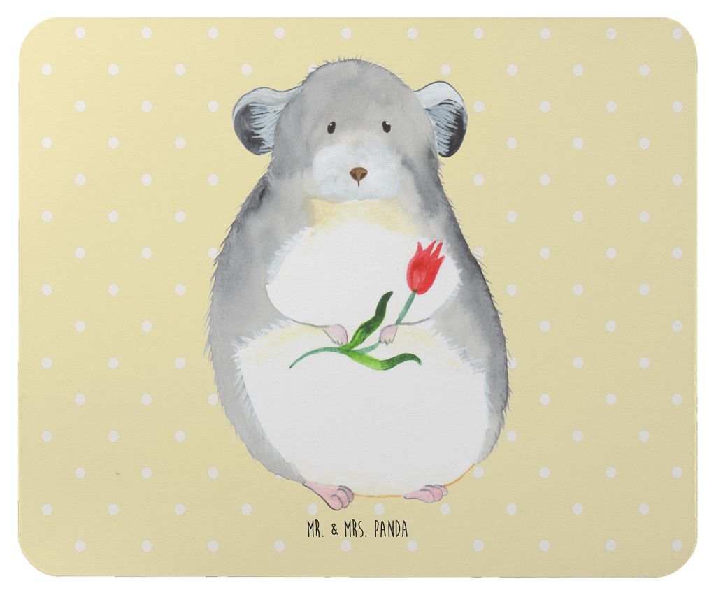 Mr. & Mrs. Panda Mauspad Chinchilla Blume - Gelb Pastell - Geschenk, laptop, Glücklichsein, Lustige Sprüche, Chaos, pc mausunterlage, Mousepad, L...