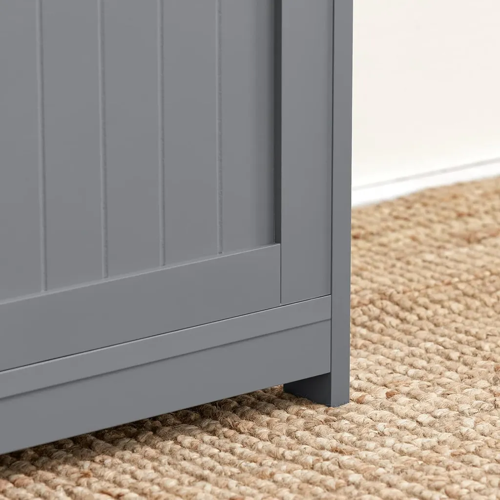 Banc d'Entrée Pratique pour Ranger les Chaussures - Style Gris Moderne - 4
