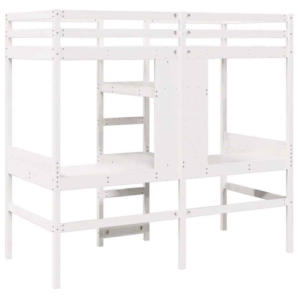 Lit surélevé 80x200 cm blanc : la solution pour optimiser votre studio - 6