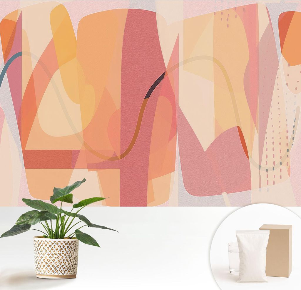 Fototapete - 152x104 cm - Tapete - Wandtapete - Wandbilder - Dekofolie - Tapete Folie - Wand - Dekoration - Wohnzimmer - Farbenfrohe Abstraktion