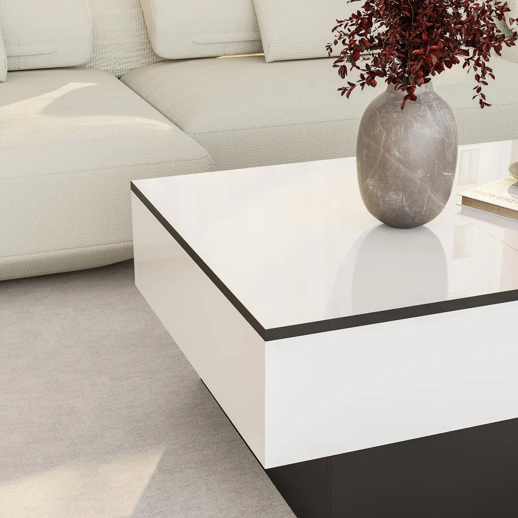 Table basse extensible Lens idéale pour petits salons avec rangement