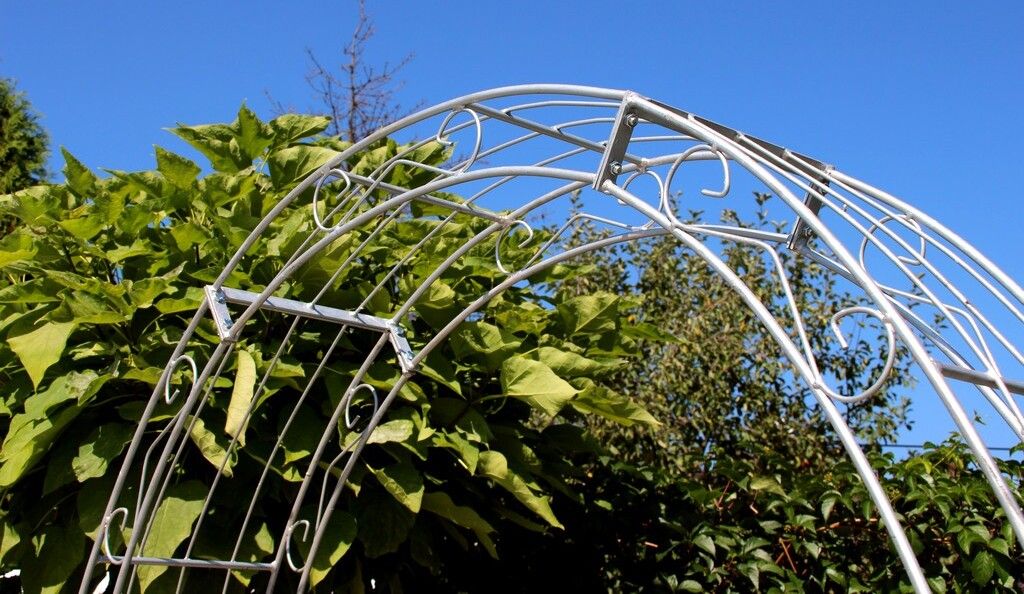 GardenAndPools Rosenbogen Paris Rund B-2,20 m Verzinkt Pergola Metallrosenbogen Gartenbogen Rosensäule Rose Arches Arco da Giardino Arches de Rose