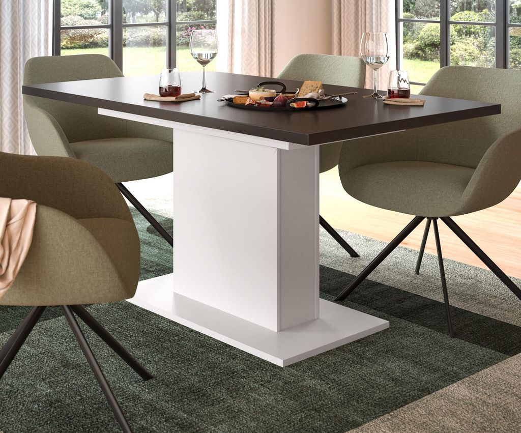 Esstisch "Home-X" in grau und weiß Tisch ausziehbar 150 - 190 cm