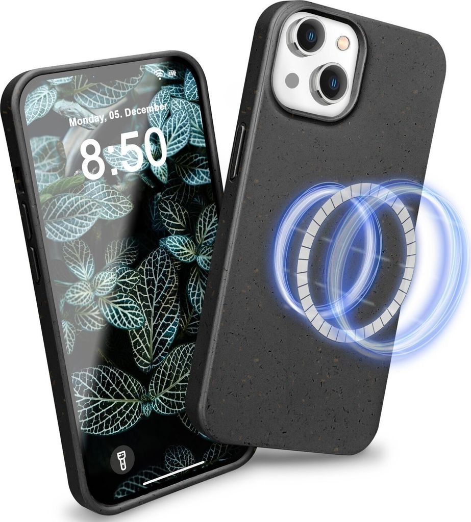 Hülle mit MagSafe für iPhone 14 Plus, Nachhaltig Öko Case Umweltfreundlich Schwarz