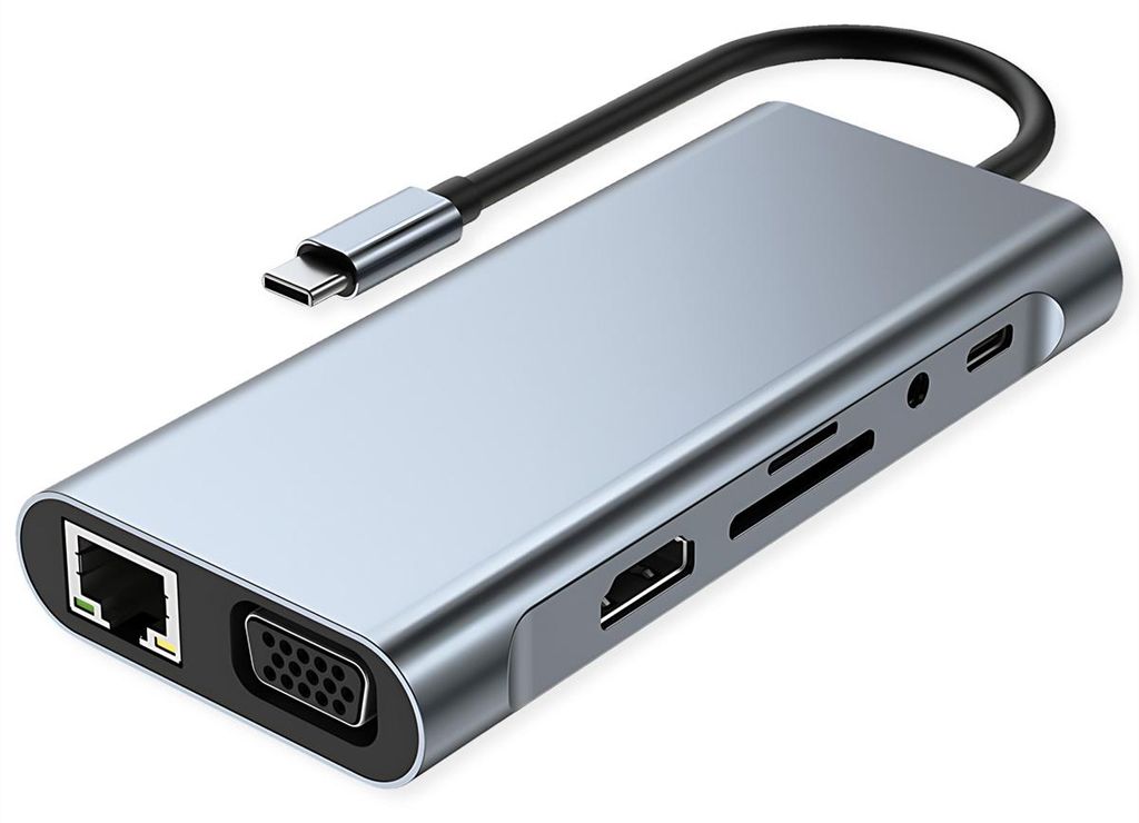 VALUE USB Typ C Docking Station, HDMI 4K60, 1x Gigabit Ethernet, 2x USB A + Typ C PD, 1x SD/microSD, 1x Audio