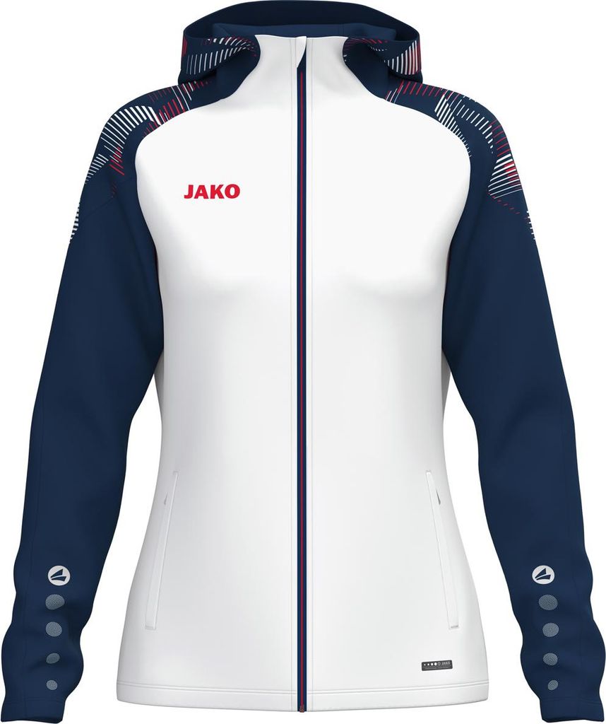Jako Kapuzenjacke Sonic Damen - weiß/marine/rot, Größe:34/36