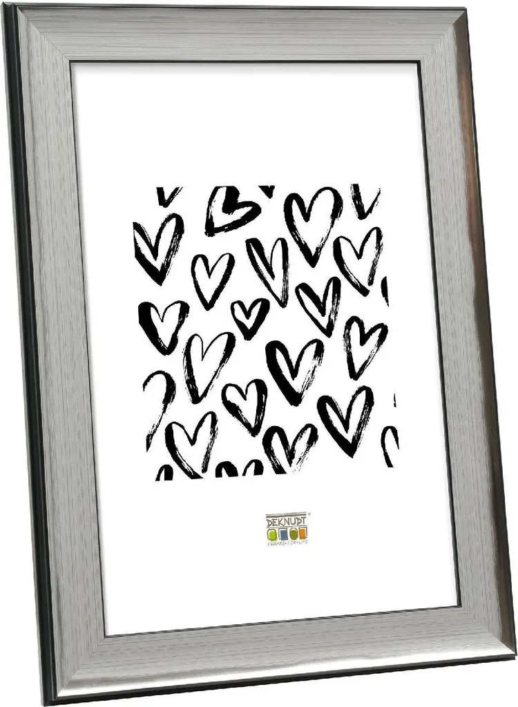 Cadre Photo Design Argent Noir 21x29,7 cm avec Verre de Protection S45ND1