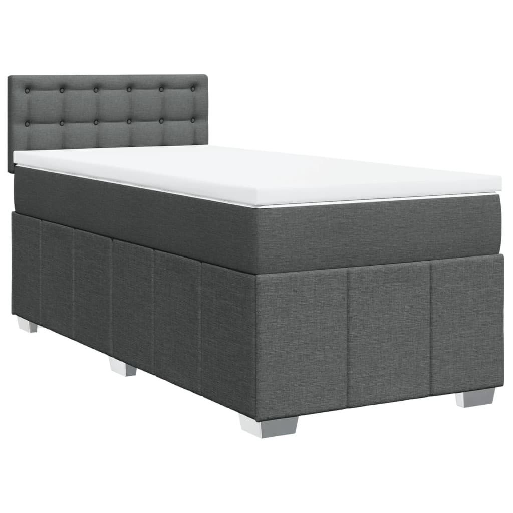 Boxspringbett mit Matratze Dunkelgrau 100x200 cm Stoff Produktbild 