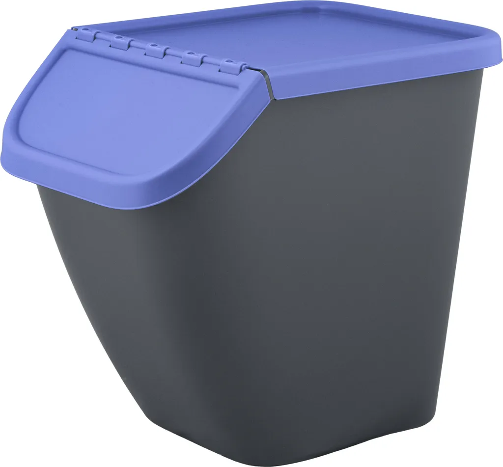 Solution Tri Sélectif Sans Odeur : Set de 3 Poubelles 23L Anthracite - 3