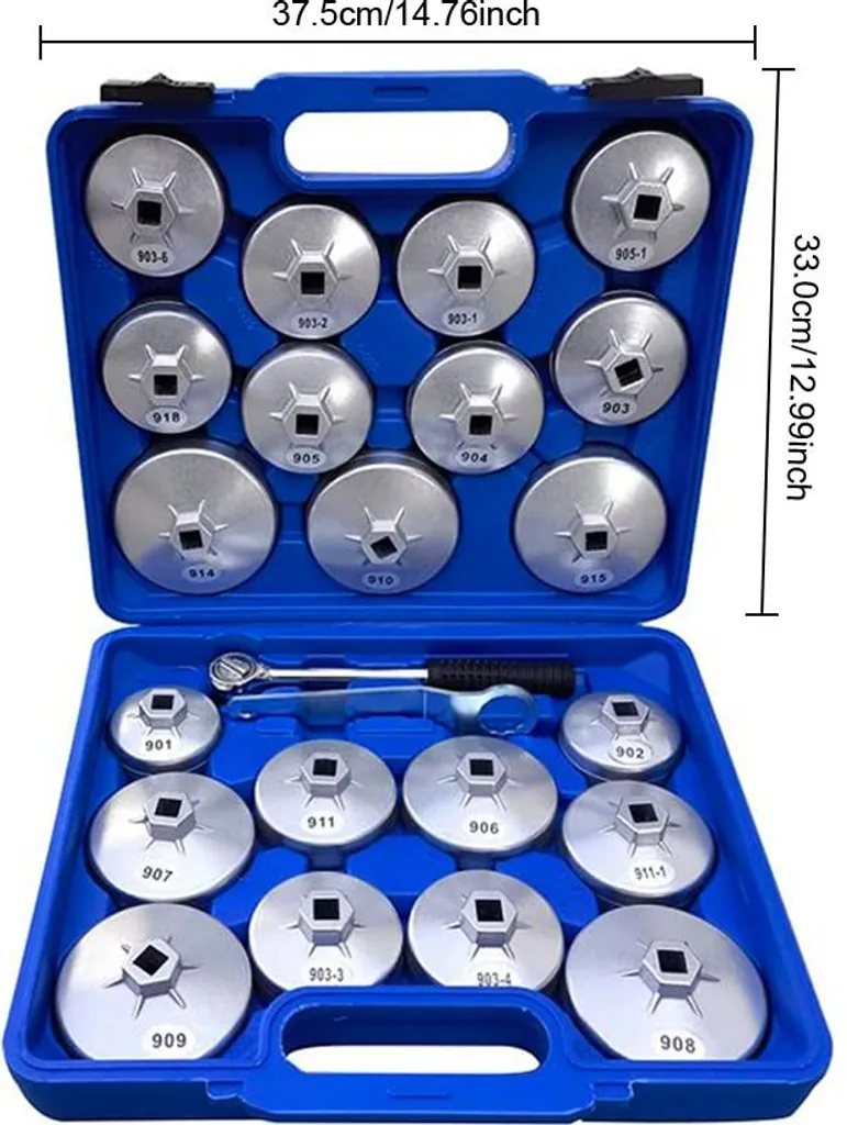 Coffret de cloches de vidange pour filtre à huile en alliage 23 éléments