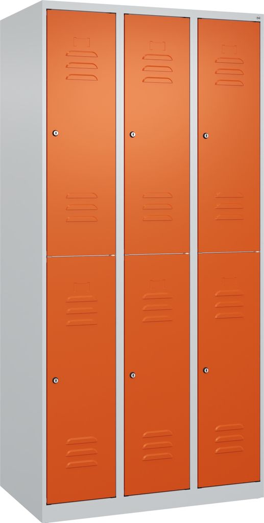 CP Spind Classic Plus reinorange, lichtgrau 080300-30 S10061, 6 Schließfächer 90,0 x 50,0 x 185,0 cm