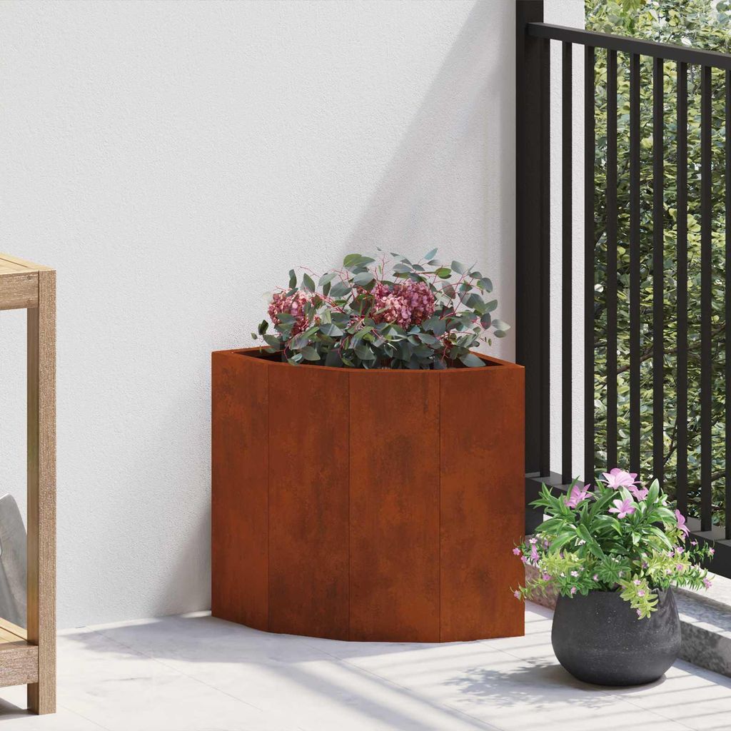 Maison Exclusive - Eckpflanzer Rostig 30 x 30 x 35 cm Wetterfeststahl