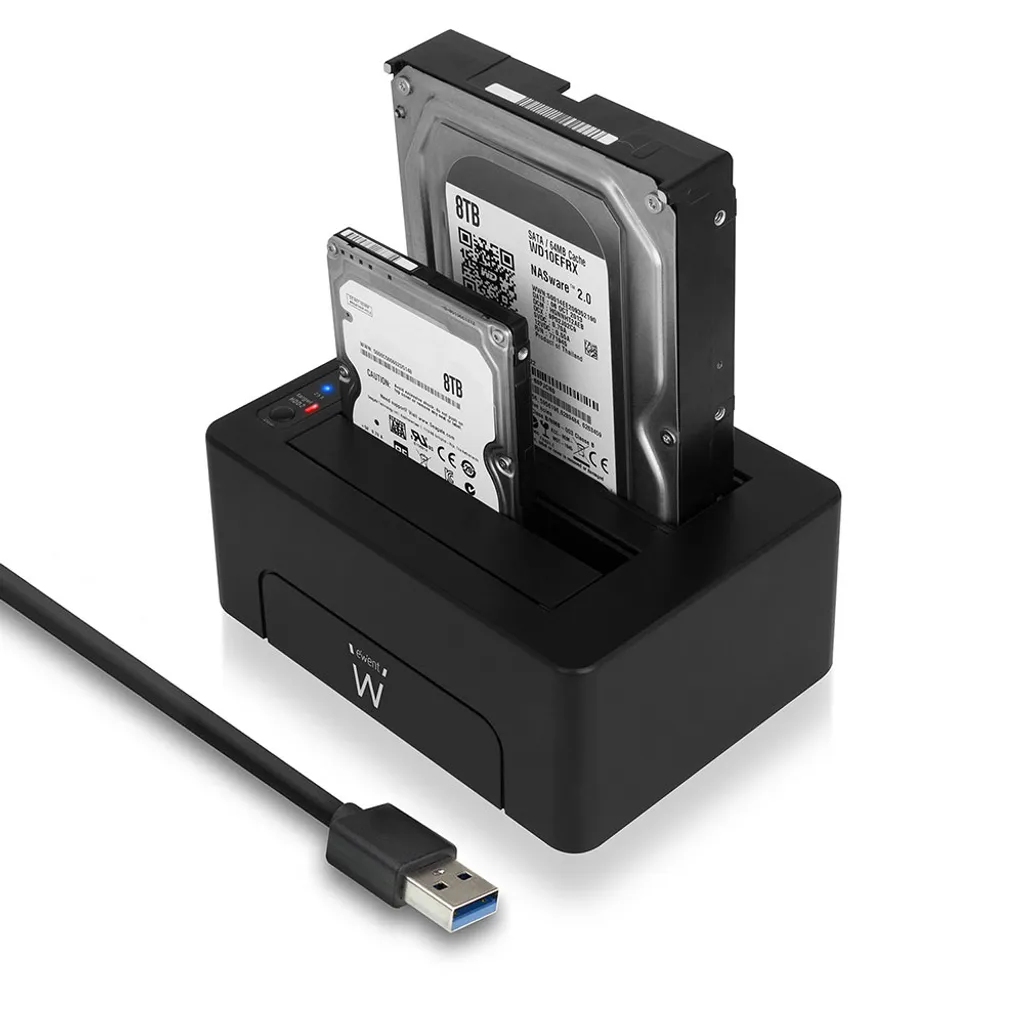 Station double Ewent AAACET0186 USB 3.1 haute vitesse en ABS Noir mat