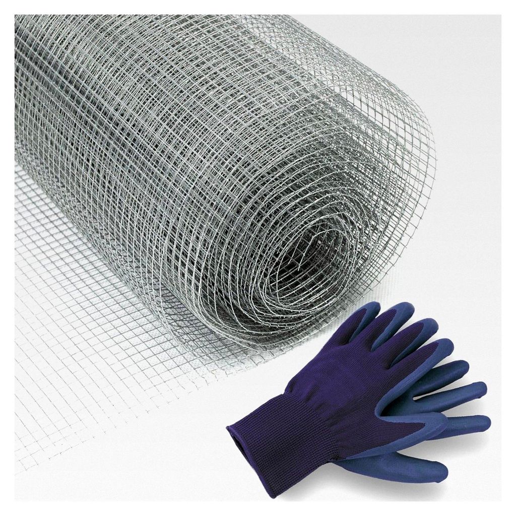 Wühlmausgitter für Hochbeete, verzinkter Draht, Maschenweite 6,3 mm, Volierendraht, Wühlmausschutz, Maulwurfsperre, Schutzgitter (50 cm x 5 m)