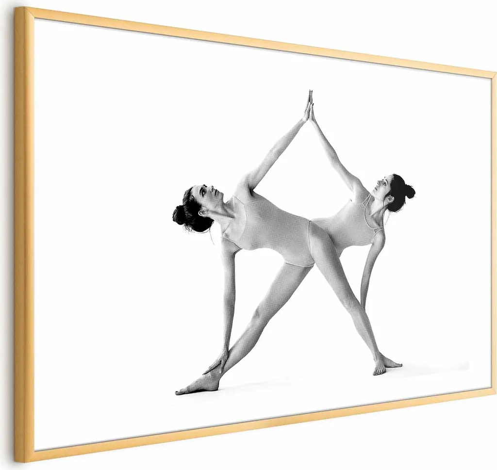Poster Yoga 90x60 cm Cornice Dorata Premium - Decorazione Zen Casa