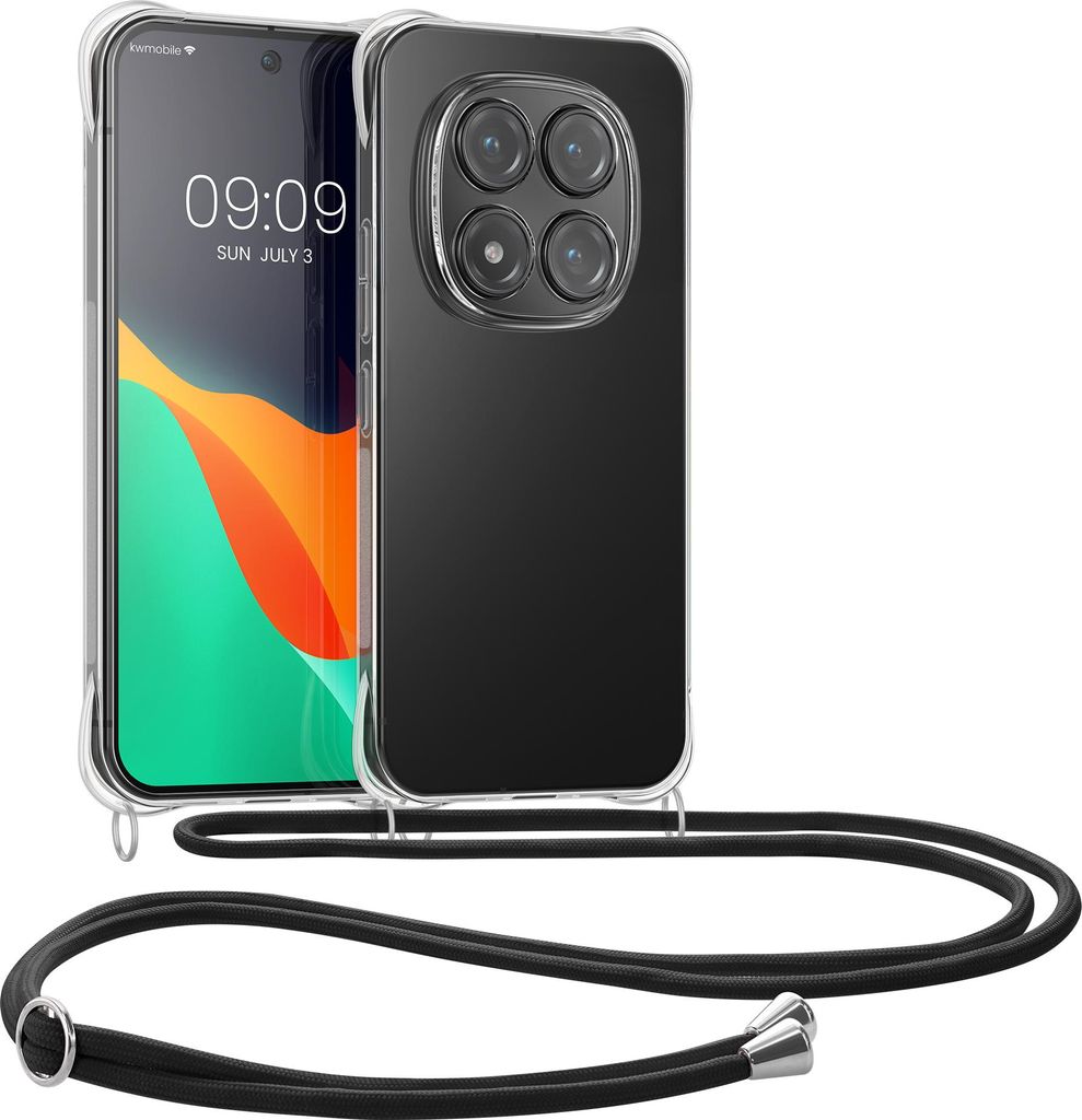 kwmobile Necklace Case kompatibel mit Xiaomi Redmi Note 15 Pro+ 5G / Poco M8 Pro 5G Hülle - Silikon Cover mit Handykette - Band Handyhülle Transp...