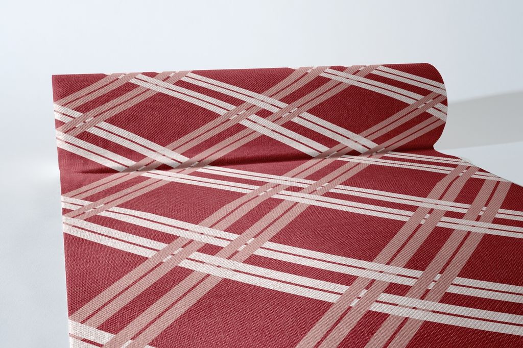 Airlaid Tischläufer Fabio in Bordeaux, 40 cm x 24 m , 1 Stück - Mank - Ornamente