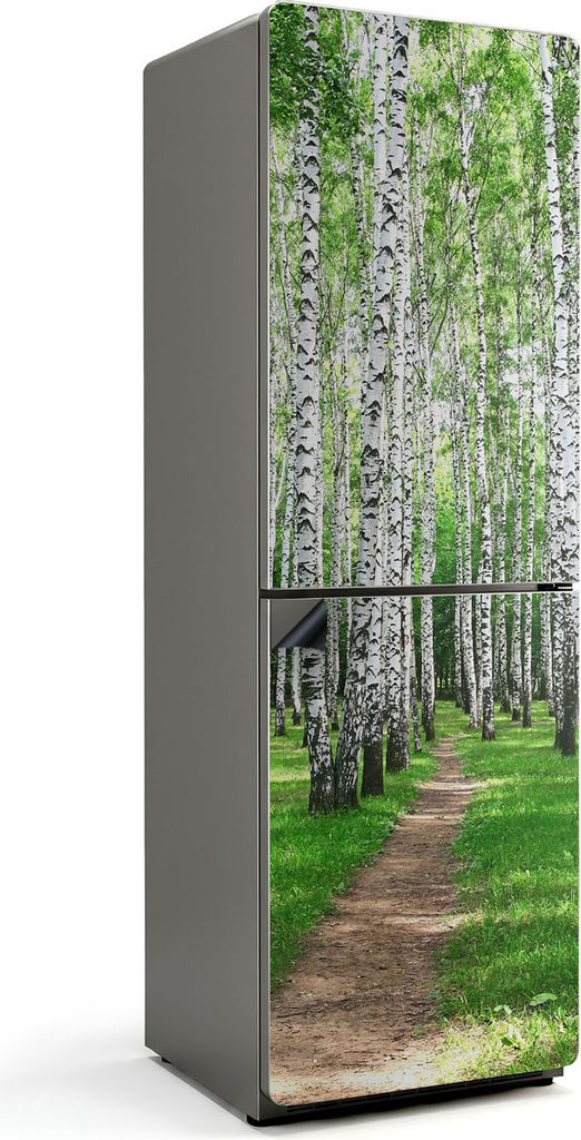 Baumallee im Wald – Magnetische Kühlschrank Abdeckung – Dekorfolie magnetisch Küche – Kühlschrank Magnet Deko – selbstklebende Magnettaf...