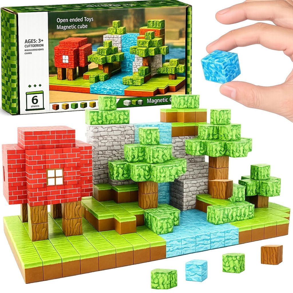 Klocki magnetyczne konstrukcyjne Minecraft 100 elementów Zdjęcie produktu 