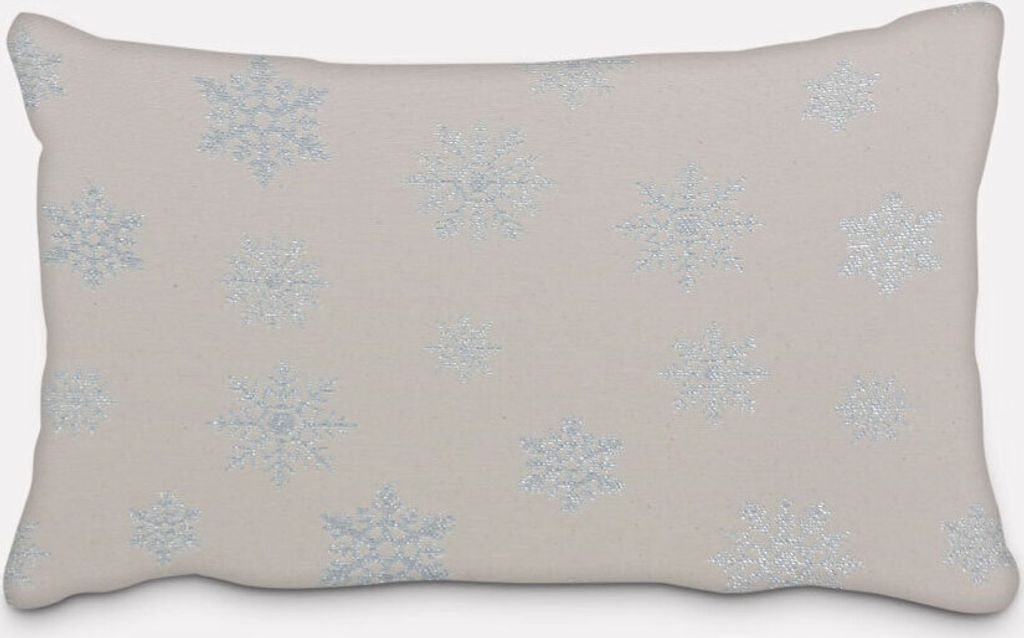 SCHÖNER LEBEN. Kissenhülle Eiskristalle beige hellblau Produktbild 