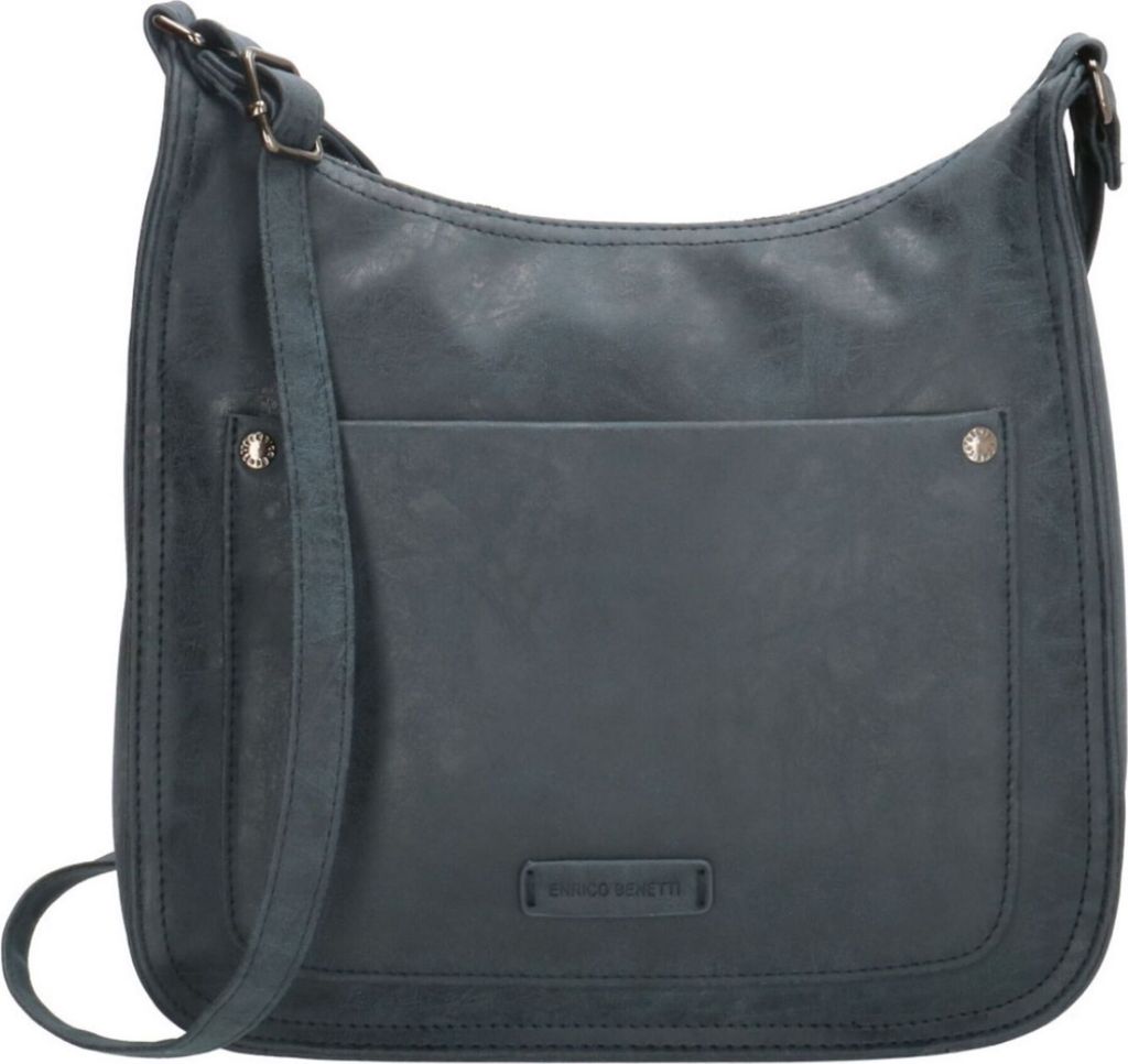 Damen Tasche Schultertasche Umhängetasche Crossover Bag Leder Optik Handtasche Blau