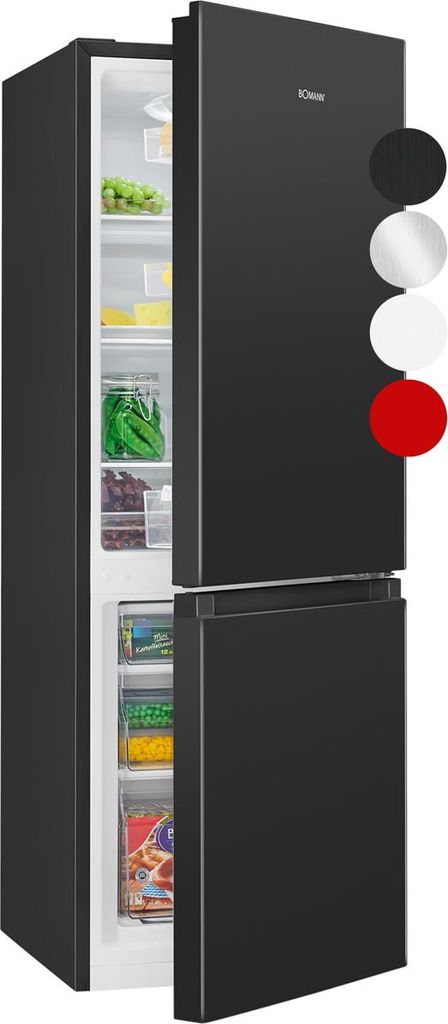 Bomann Kühlschrank mit Gefrierfach | | 143cm | Kühl Gefrierkombination leise | Türanschlag wechselbar | 175L | KG 320.2 schwarz