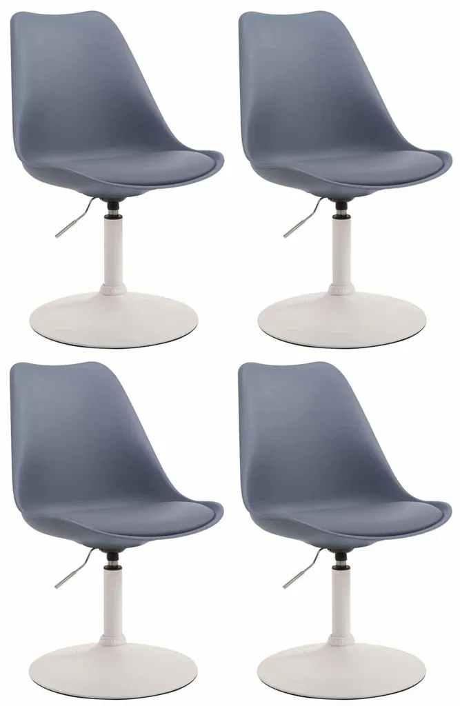 CLP Maverick Lot de 4 Chaises de Salle à Manger Pivotantes Gris Blanc