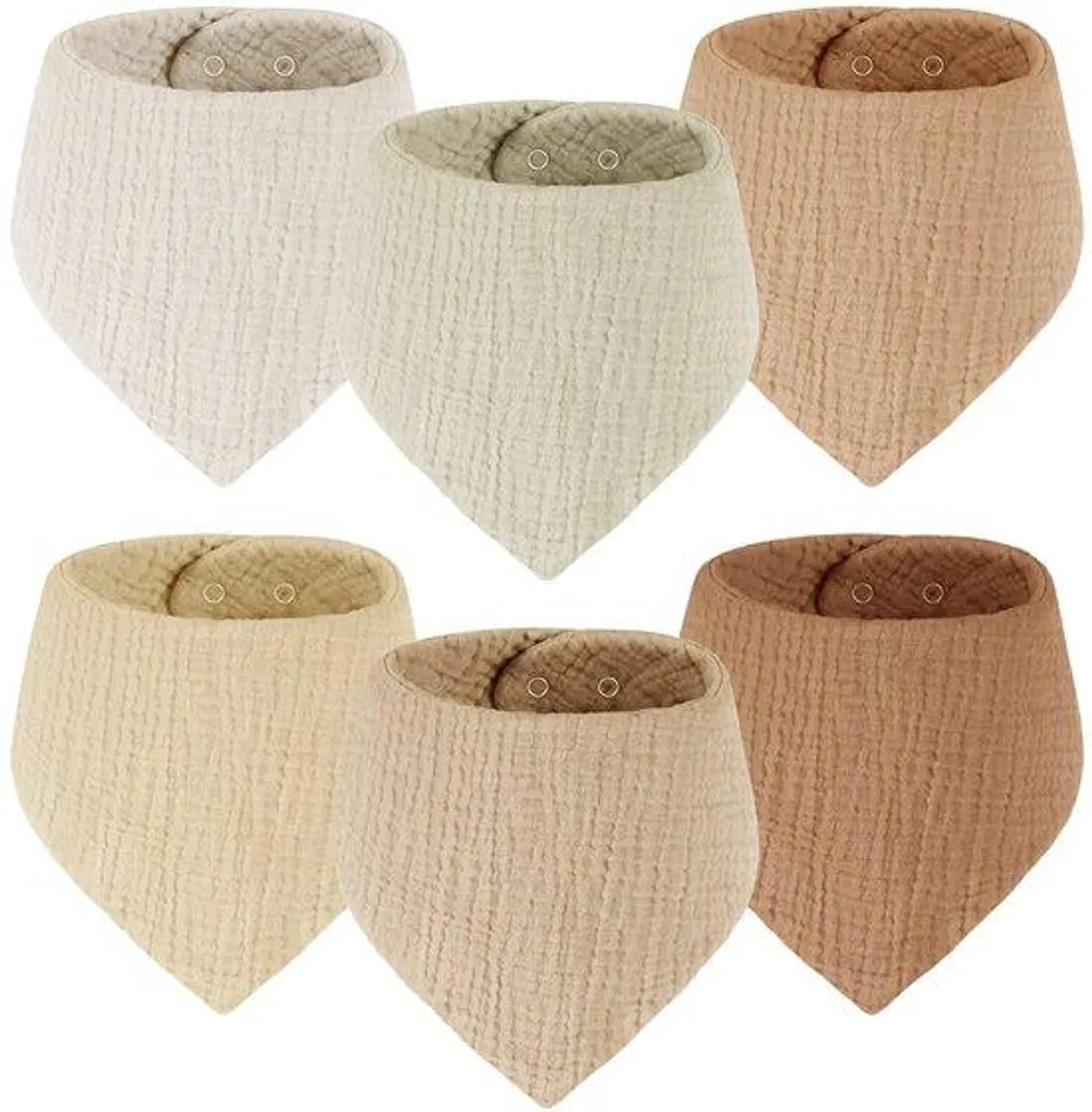 Écharpe bébé anti-irritations, 100% coton mousseline lot de 6 absorbant