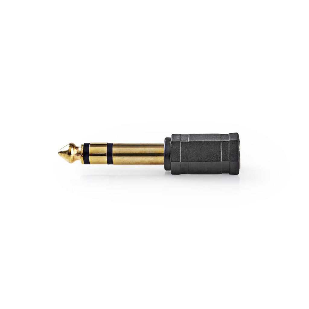 Nedis Stereo-Audio-Adapter - 6.35 mm Stecker - 3.5 mm Buchse - Vergoldet - Gerade - ABS - Schwarz - 10 Stück - Umschlag