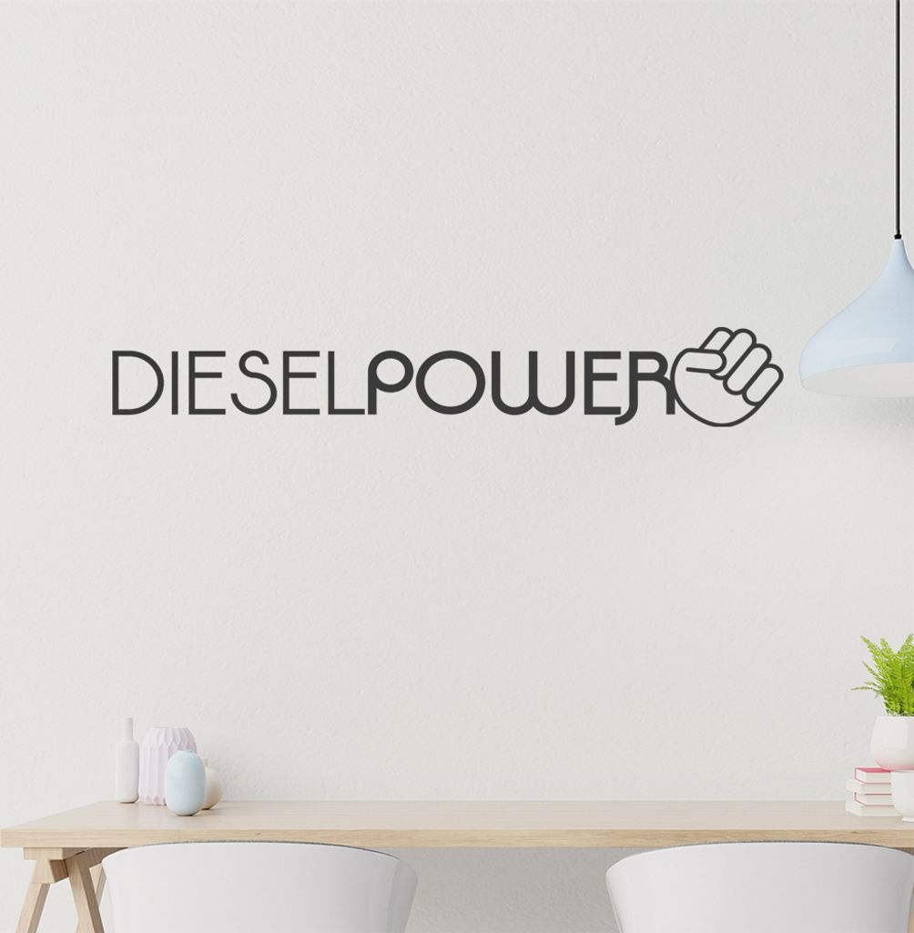Diesel Power Wandtattoo in 6 Größen - Wandaufkleber Wall Sticker - Dekoration, Küche, Wohnzimmer, Schlafzimmer, Badezimmer