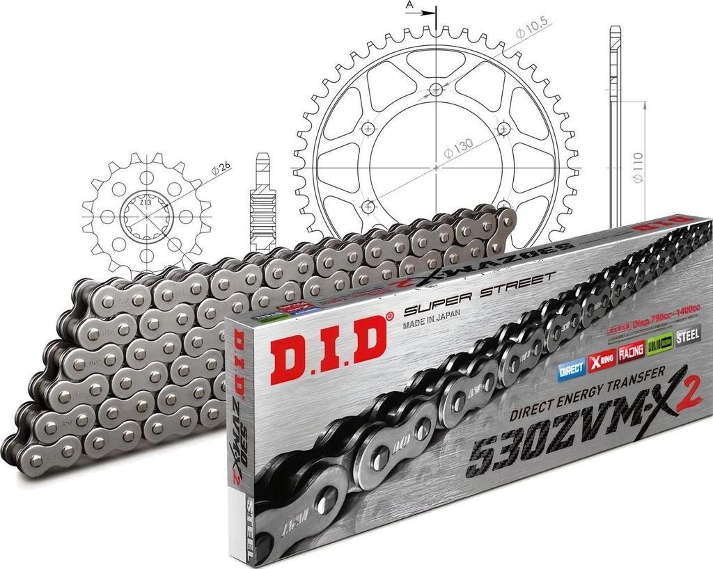 Kettensatz DID Stahl 530ZVM-X / 110 Endlos
